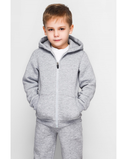 Сіра дитяча спортивна кофта без принта 30426, Колір: Сірий, Розмір: 92, зображення 4