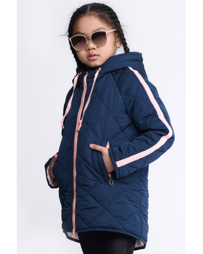 Куртка для девочки с капюшоном и удлиненной спинкой цвета морская волна 35403, Цвет: Морская волна, Размер: 134, изображение 2
