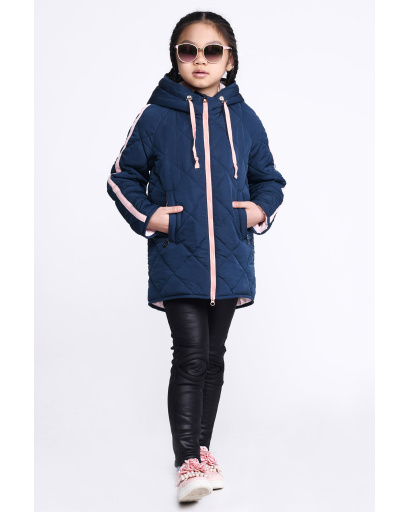 Куртка для девочки с капюшоном и удлиненной спинкой цвета морская волна 35403, Цвет: Морская волна, Размер: 134, изображение 4