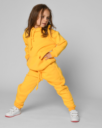 Детский желтый спортивный костюм унисекс на флисе 53301, Цвет: Жёлтый, Размер: 116, изображение 2