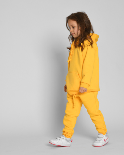 Детский желтый спортивный костюм унисекс на флисе 53301, Цвет: Жёлтый, Размер: 116, изображение 5