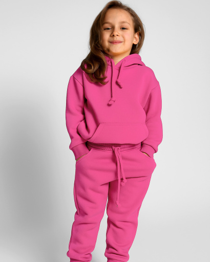 Дитячий малиновий спортивний костюм унісекс на флісі 53302, Колір: Малина, Розмір: 116, зображення 2
