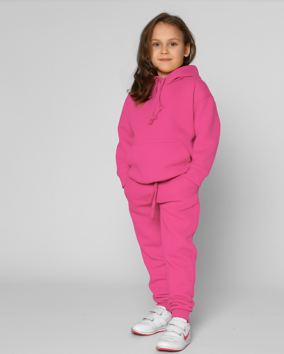 Дитячий малиновий спортивний костюм унісекс на флісі 53302, Колір: Малина, Розмір: 116, зображення 6