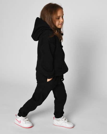 Детский черный спортивный костюм унисекс на флисе 53305, Цвет: Черный, Размер: 104, изображение 5