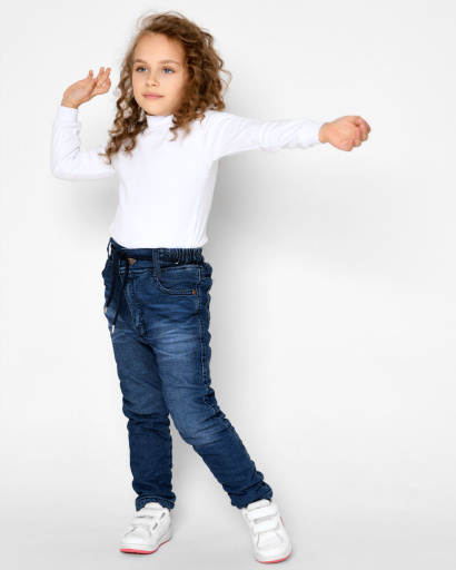 Детские утепленные джинсы 53257, Цвет: Синий, Размер: 146, изображение 5