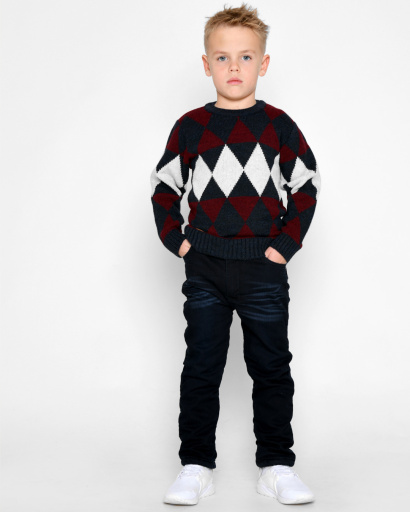 Детские утепленные джинсы 53258, Цвет: Темно-синий, Размер: 110, изображение 2