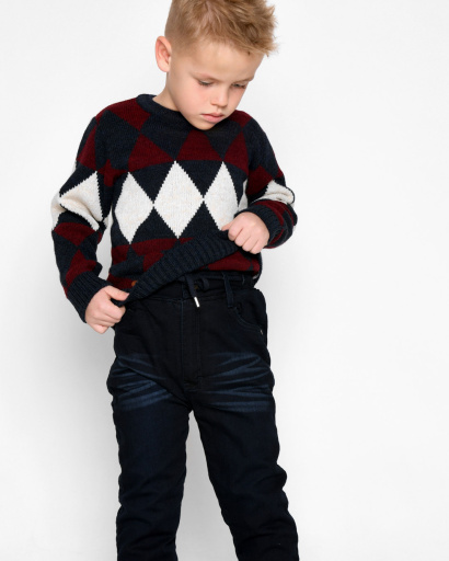 Детские утепленные джинсы 53258, Цвет: Темно-синий, Размер: 110, изображение 3