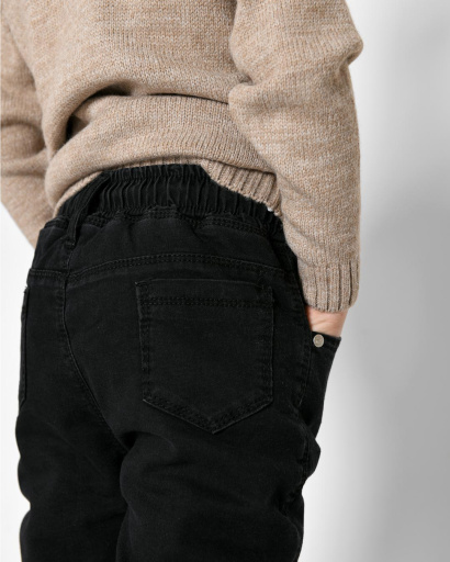 Детские утепленные джинсы 53259, Цвет: Черный, Размер: 98, изображение 4