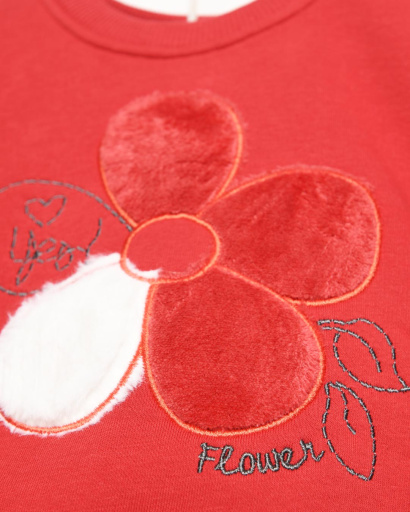 Детский флисовый костюм с вышивкой Цветок 53191, Цвет: Бордовый, Размер: 80, изображение 3