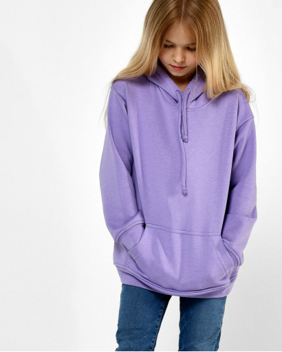Детский худи унисекс цвет сирень 55696, Цвет: Фиолетовый, Размер: 122, изображение 3