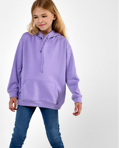 Детский худи унисекс цвет сирень 55696, Цвет: Фиолетовый, Размер: 122, изображение 4