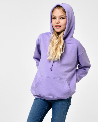 Детский худи унисекс цвет сирень 55696, Цвет: Фиолетовый, Размер: 122, изображение 6