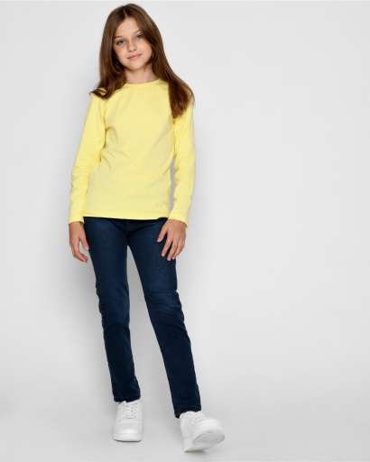 Детский однотонный желтый лонгслив с длинными рукавами 53226, Цвет: Жёлтый, Размер: 140 см, изображение 2
