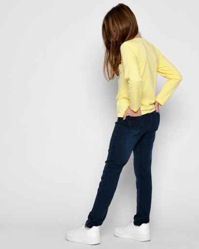 Детский однотонный желтый лонгслив с длинными рукавами 53226, Цвет: Жёлтый, Размер: 140 см, изображение 3