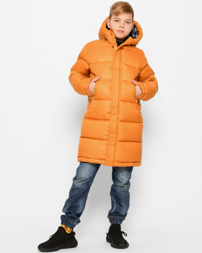 Жовта зимова куртка для хлопчика 43507, Колір: Гірчиця, Розмір: 116, зображення 4