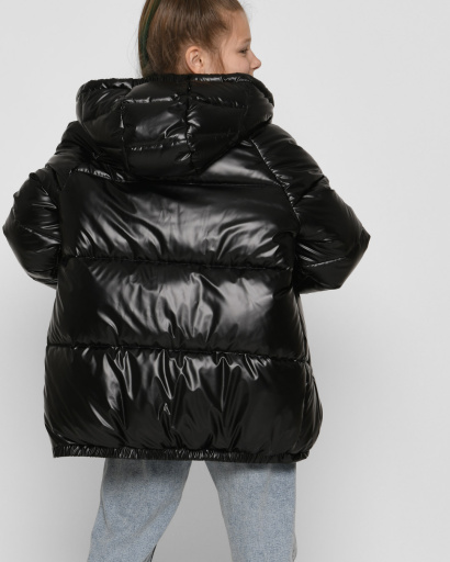 Черная зимняя куртка для девочки 43447, Цвет: Черный, Размер: 122, изображение 6