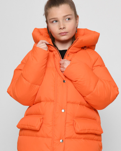 Оранжевая зимняя куртка для девочек 44999, Цвет: Оранжевый, Размер: 116, изображение 2