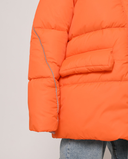 Оранжевая зимняя куртка для девочек 44999, Цвет: Оранжевый, Размер: 116, изображение 8