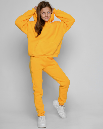 Подростковый спортивный костюм на флисе 52682, Цвет: Жёлтый, Размер: 122, изображение 2