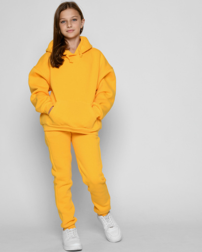Подростковый спортивный костюм на флисе 52682, Цвет: Жёлтый, Размер: 122, изображение 4