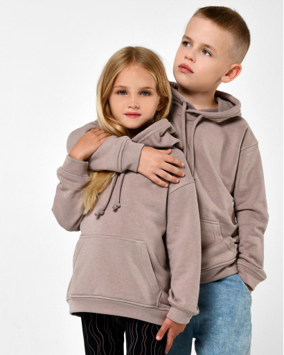 Детский худи унисекс цвет бежевый 55702, Цвет: Бежевый, Размер: 140 см, изображение 2