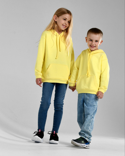Детский худи унисекс желтого цвета 55703, Цвет: Жёлтый, Размер: 128, изображение 4