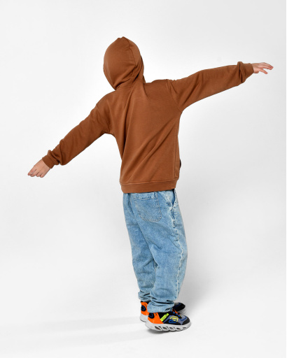 Детский худи унисекс цвета кемел 55704, Цвет: Кемел, Размер: 110, изображение 2