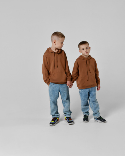 Детский худи унисекс цвета кемел 55704, Цвет: Кемел, Размер: 110, изображение 4