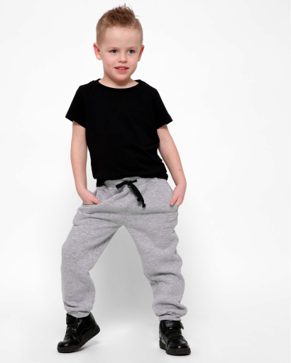 Утеплені дитячі штани в сірому кольорі 30127, Колір: Сірий, Розмір: 98, зображення 2