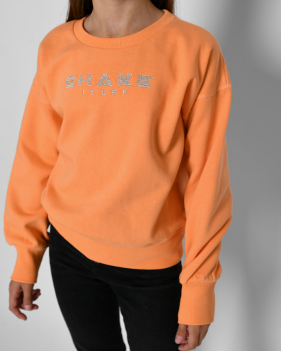 Подростковый свитшот с вышивкой "Shake it off" 52543, Цвет: Оранжевый, Размер: 158, изображение 3