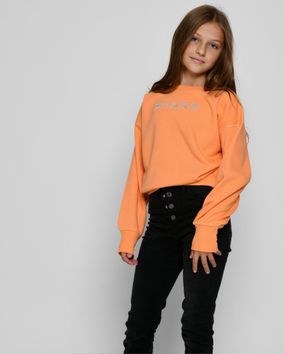 Подростковый свитшот с вышивкой "Shake it off" 52543, Цвет: Оранжевый, Размер: 158, изображение 5