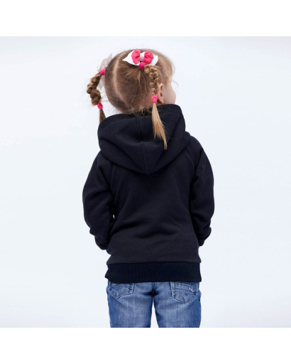 Дитячий темно-синій  худі без принта 32001, Колір: Темно-синій, Розмір: 104, зображення 2