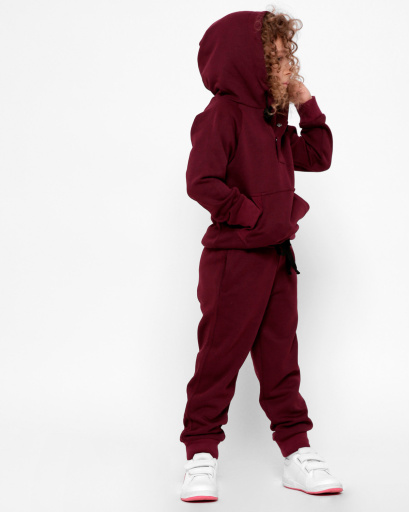 Детское худи без принта 32004, Цвет: Бургунди, Размер: 92, изображение 3