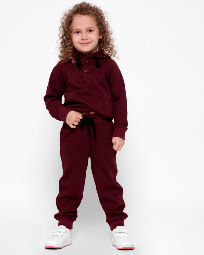 Детское худи без принта 32004, Цвет: Бургунди, Размер: 92, изображение 5