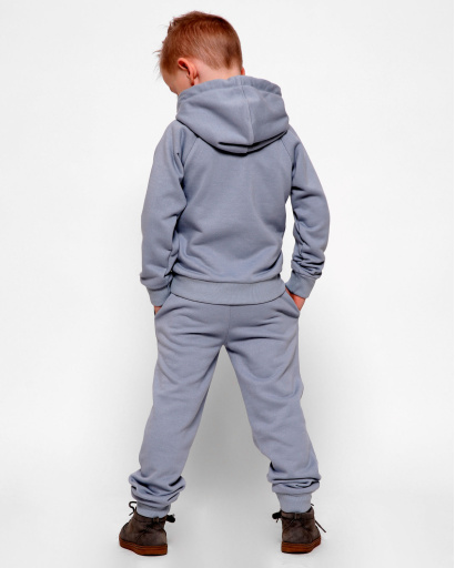 Дитячий сіро-блакитний  худі без принта 32005, Колір: Блакитний, Розмір: 92, зображення 3