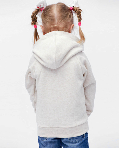 Дитячий бежевий  худі без принта 32006, Колір: Бежевий, Розмір: 116, зображення 2