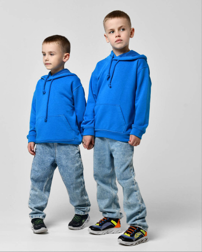 Детский худи унисекс цвет голубой 55712, Цвет: Голубой, Размер: 140 см, изображение 4
