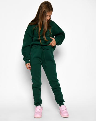 Підлітковий костюм на флісі 52557, Колір: Зелений, Розмір: 122, зображення 3