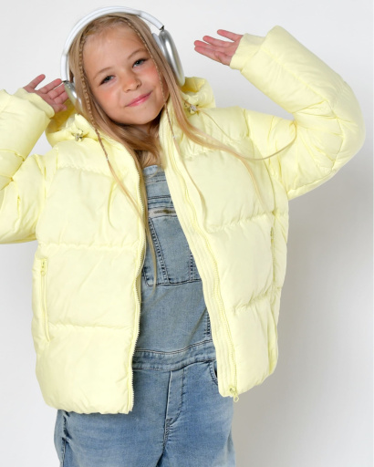 Желтый детский пуховик 56047, Цвет: Жёлтый, Размер: 122, изображение 2