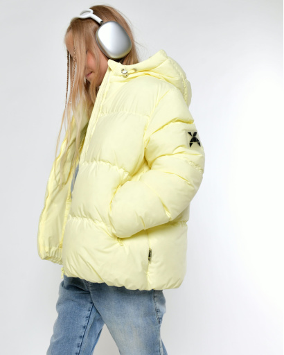 Желтый детский пуховик 56047, Цвет: Жёлтый, Размер: 122, изображение 3