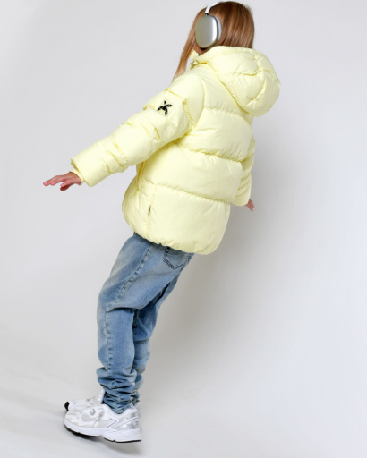 Желтый детский пуховик 56047, Цвет: Жёлтый, Размер: 122, изображение 4