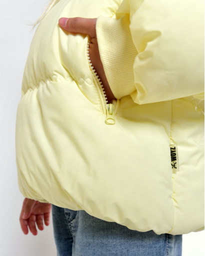 Желтый детский пуховик 56047, Цвет: Жёлтый, Размер: 122, изображение 5