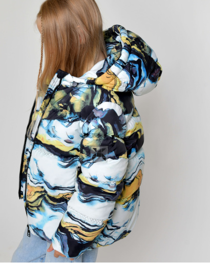 Яскрава дитяча зимова куртка 56048, Колір: Блакитний, Розмір: 146, зображення 4