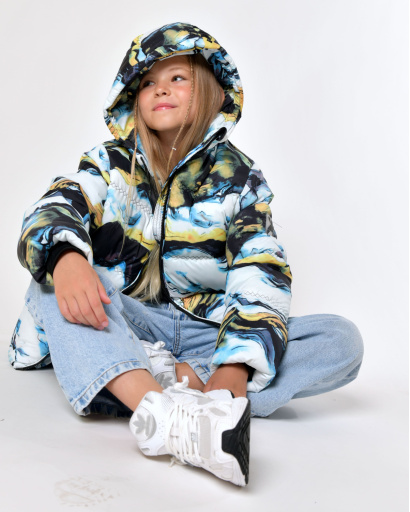 Яскрава дитяча зимова куртка 56048, Колір: Блакитний, Розмір: 146, зображення 5