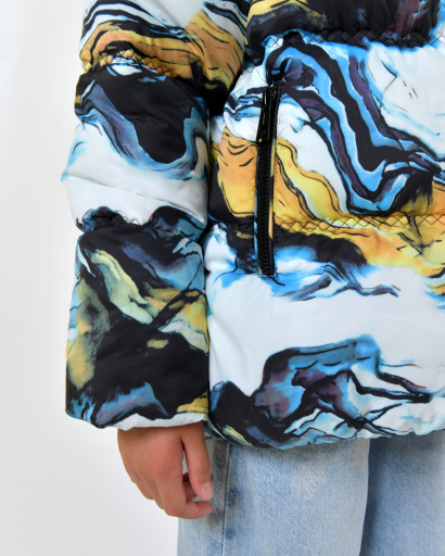 Яскрава дитяча зимова куртка 56048, Колір: Блакитний, Розмір: 146, зображення 7