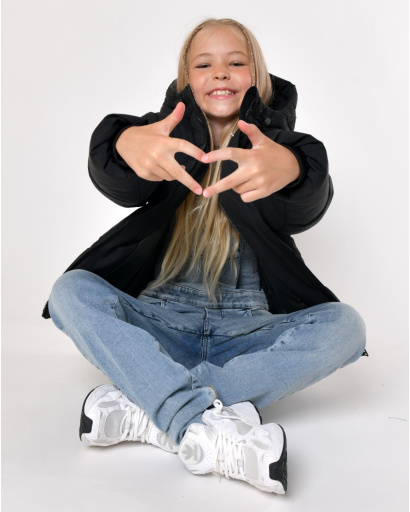 Детский зимний пуховик черного цвета 56045, Цвет: Черный, Размер: 122, изображение 2