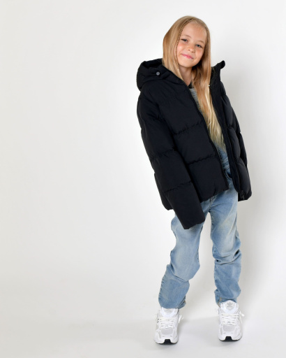 Детский зимний пуховик черного цвета 56045, Цвет: Черный, Размер: 122, изображение 3
