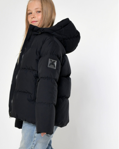 Детский зимний пуховик черного цвета 56045, Цвет: Черный, Размер: 122, изображение 4