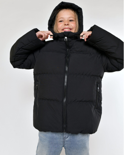 Детский зимний пуховик черного цвета 56045, Цвет: Черный, Размер: 122, изображение 7