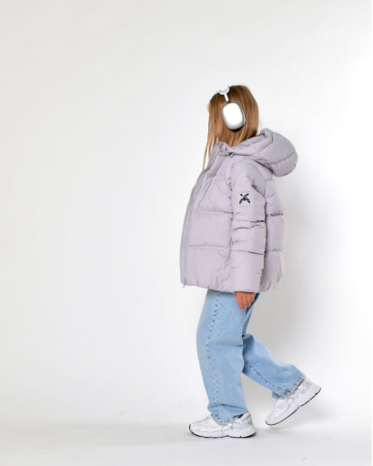 Серая зимняя куртка для девочек 56046, Цвет: Серый, Размер: 122, изображение 4